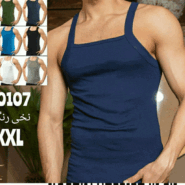 زیرپوش یقه خشتی رنگی مردانه نخی بسته 12 عددی