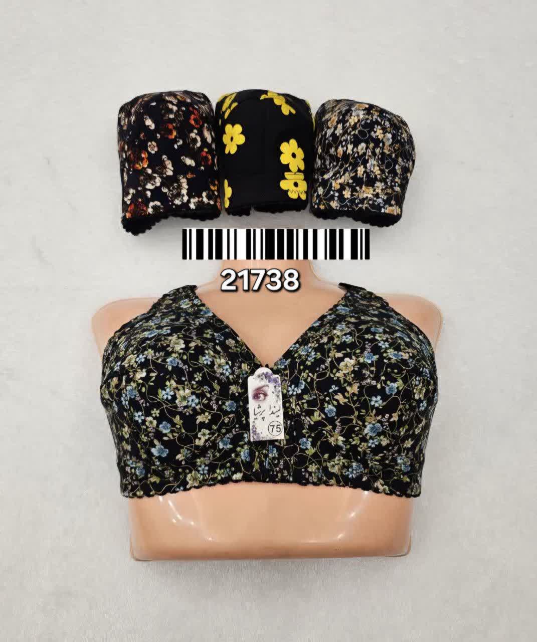 سوتین گلدار زیر نخ بسته 12 عددی (b 21738)